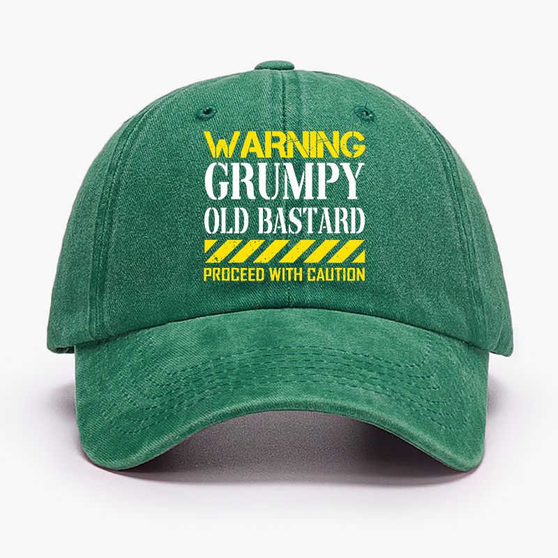 Warning Grumpy Old Bastard Approach With Caution Hat