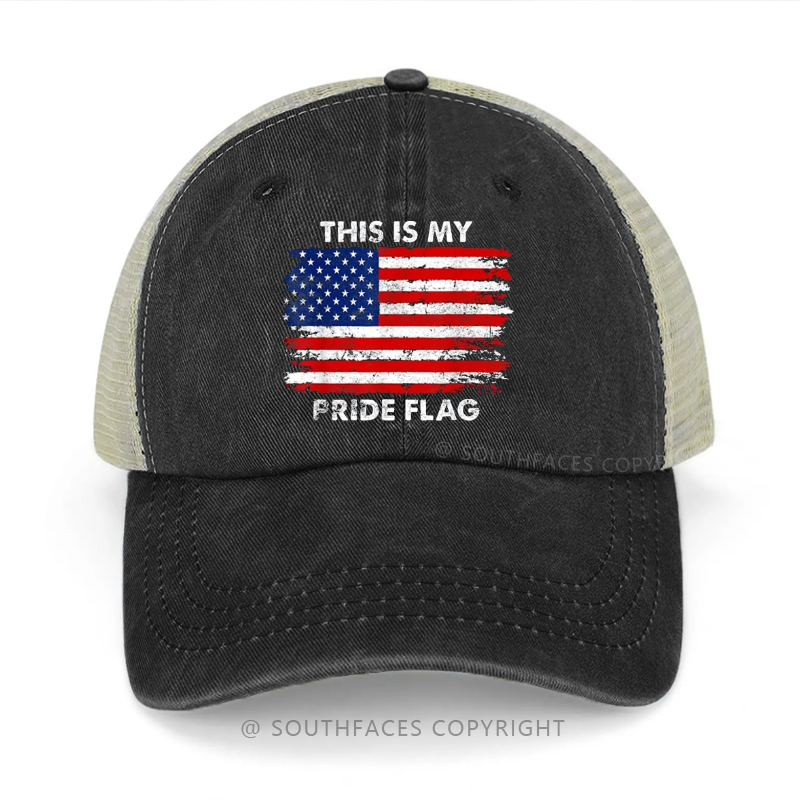 USA Flag This Is My Pride Flag Print Gift Trucker Cap