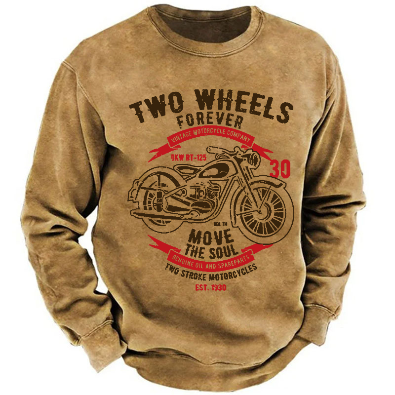 Motorcycle Shirt Two Wheels Forever Vintage Sweatshirt