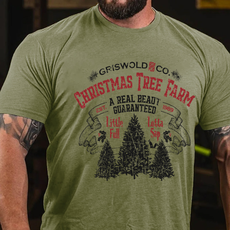 Griswold Co. Christmas Tree Farm A Real Beaut Guaranteed Est. 1989 Funny Men's T-shirt