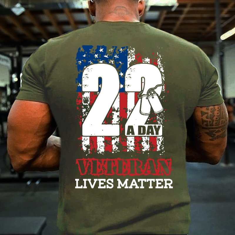 22 Push Up Challenge Veteran Lives Matter T-shirt