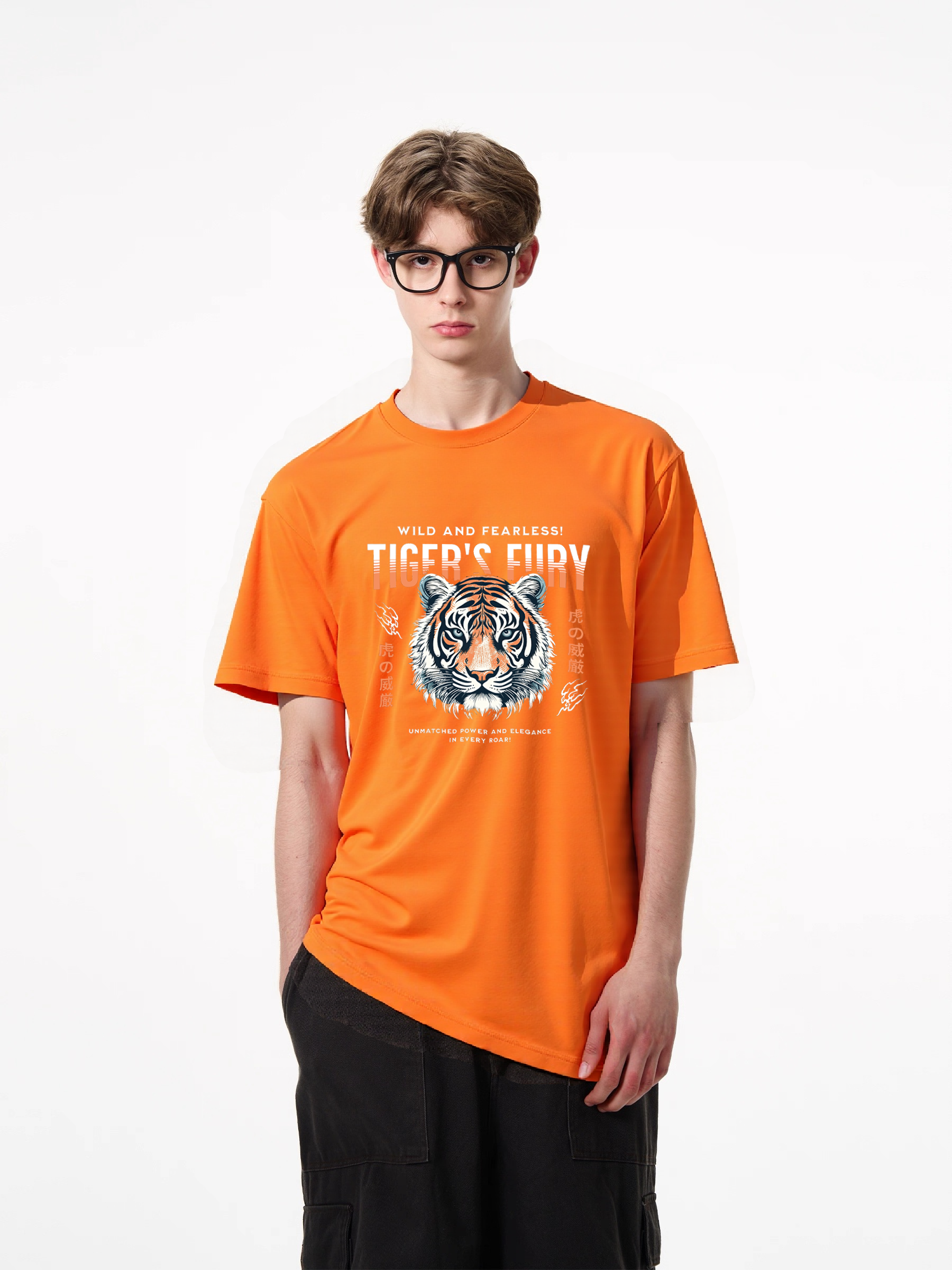 1pcs Trendy Wild Tiger T Shirt Print, 180g Pure Cotton Various Colors Tee, Bold Graphic Design, Ultra Comfortable Unmatched Power and Elegance Statement Top for Men and Women. Casual Tees with Creative Graphics Casual Short Sleeve Tops