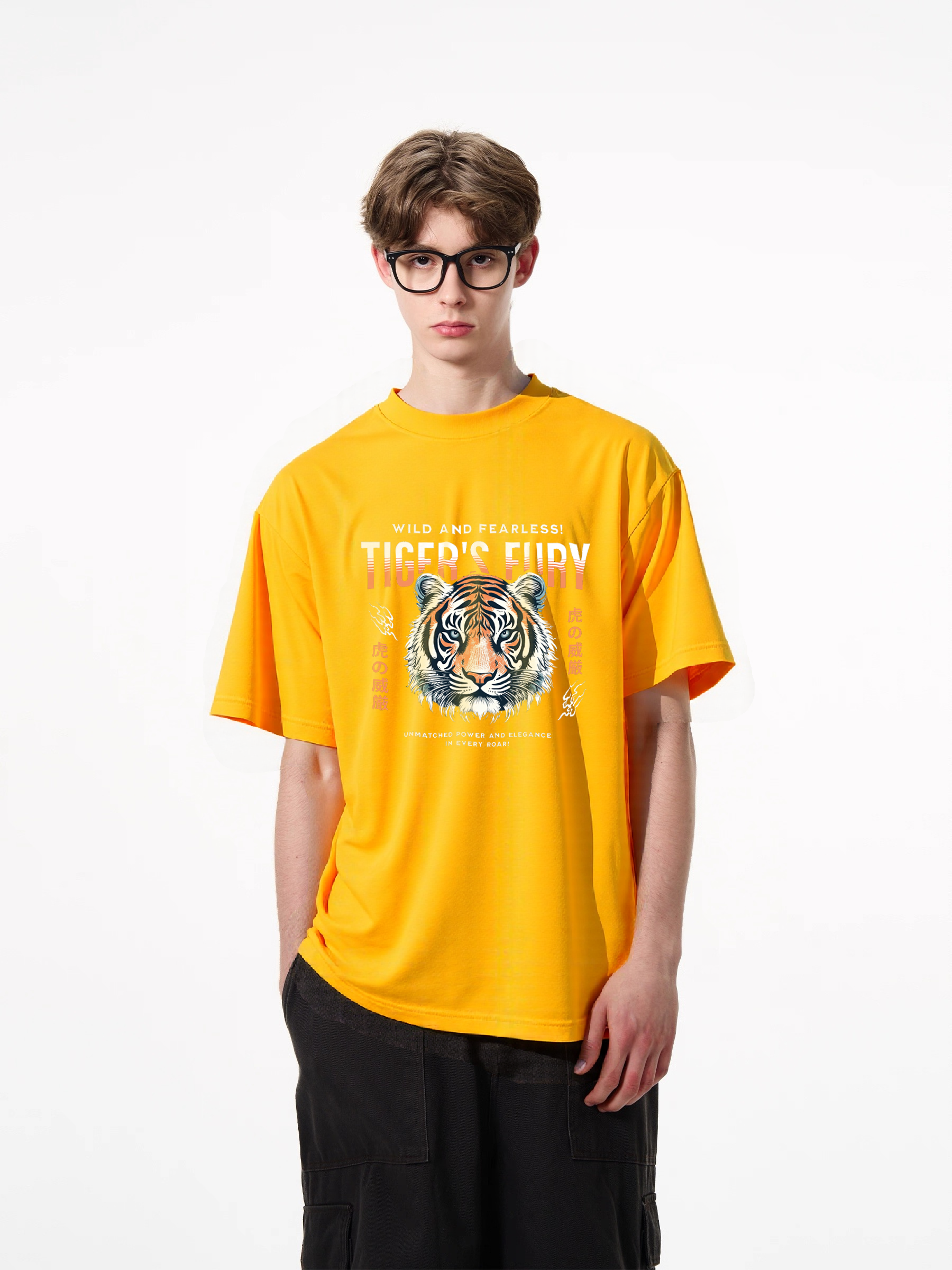 1pcs Trendy Wild Tiger T Shirt Print, 180g Pure Cotton Various Colors Tee, Bold Graphic Design, Ultra Comfortable Unmatched Power and Elegance Statement Top for Men and Women. Casual Tees with Creative Graphics Casual Short Sleeve Tops