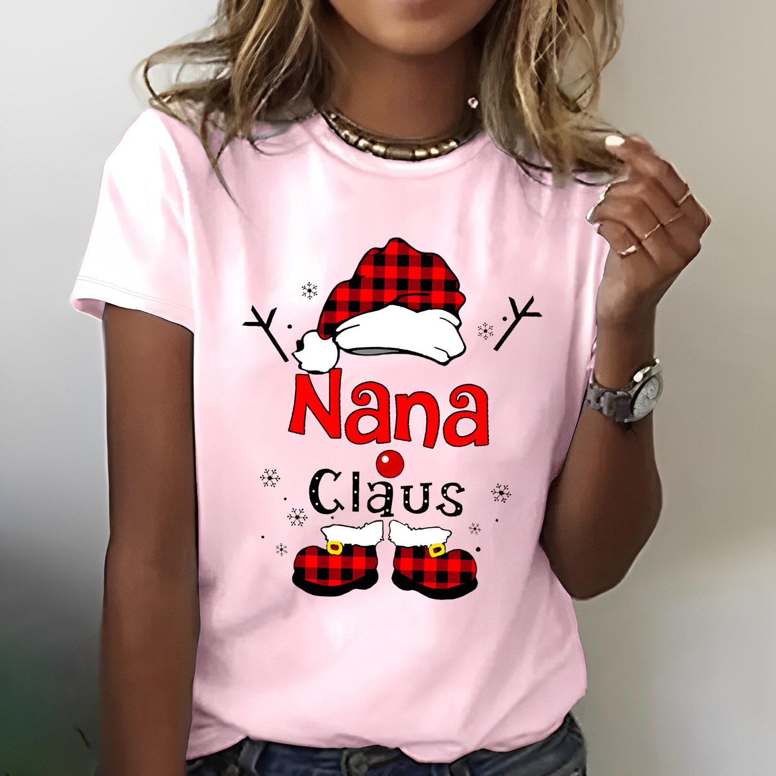 Christmas Grandma Claus Snowflake T-shirt