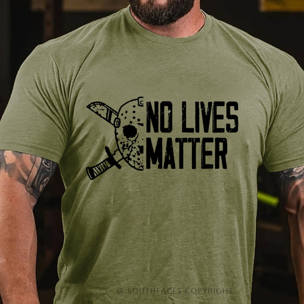 Mens Halloween Funny T-shirt Jason No Lives Matter