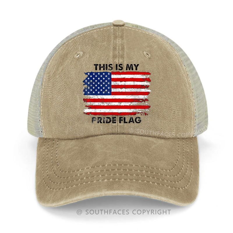 USA Flag This Is My Pride Flag Print Gift Trucker Cap
