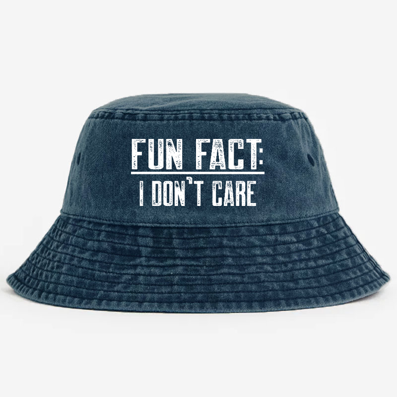Fun Fact I Don't Care Funny Bucket Hat