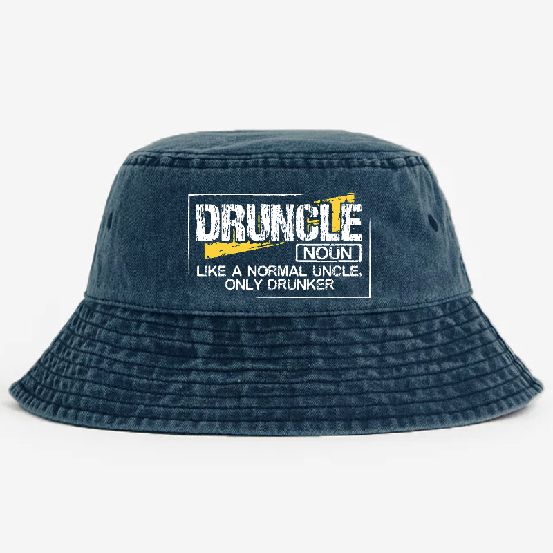 Drunk Uncle Like Normal Uncle but Drunker Funny Uncle Gift Bucket Hat