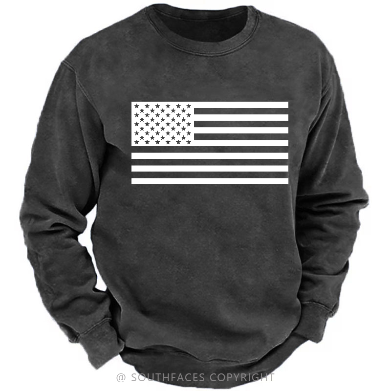 Classic American Flag Print For Men Sweatshirt