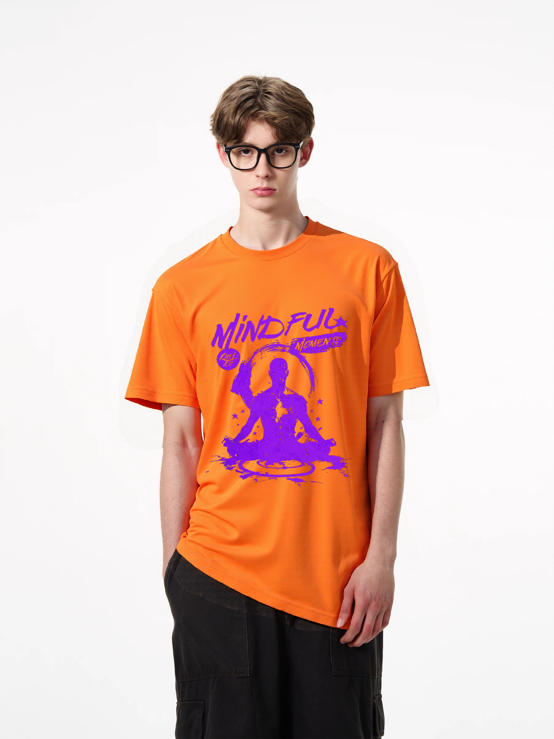 1pcs Mindful Moments T-Shirt featuring a serene silhouette print, perfect for meditation enthusiasts. Available in various colors, this trendy 180g pure cotton top is ideal for everyday wear. Comfy Everyday Tee Heavenly' Designs: