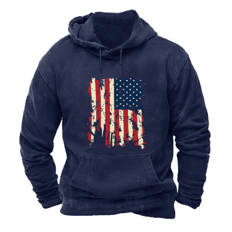 American Old Design Flag Outdoor Leisure Hoodie