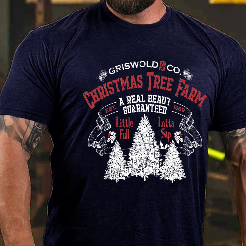 Griswold Co. Christmas Tree Farm A Real Beaut Guaranteed Est. 1989 Funny Men's T-shirt