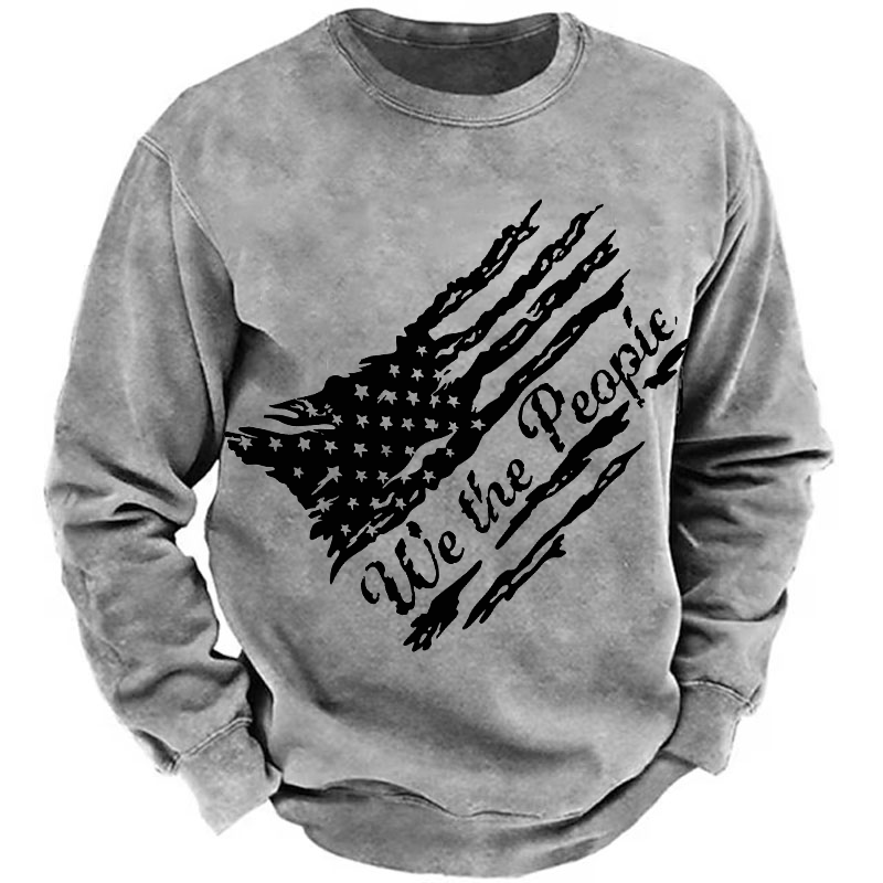 USA Distressed Flag We The People Sweatshirt