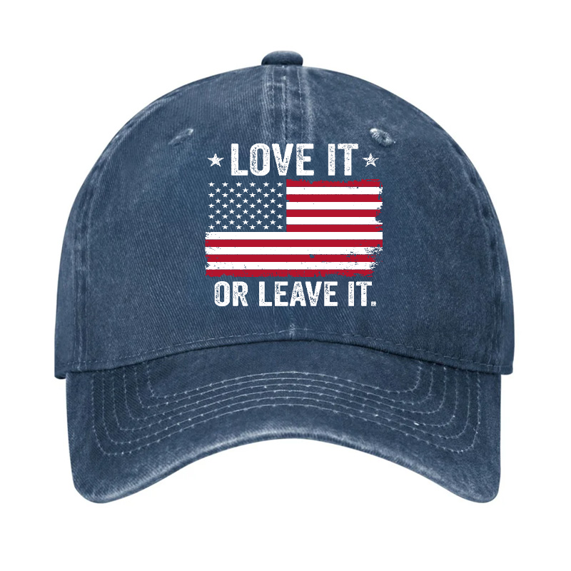 Men'S Love It Or Leave It USA Flag Hat