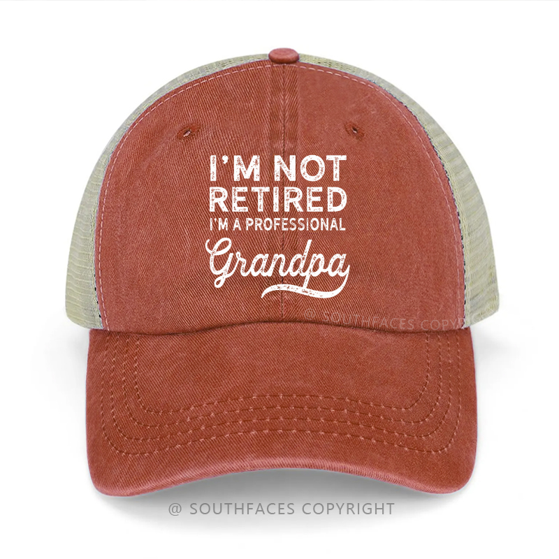 I'm Not Retired I'm A Professional Grandpa Funny Family Trucker Cap