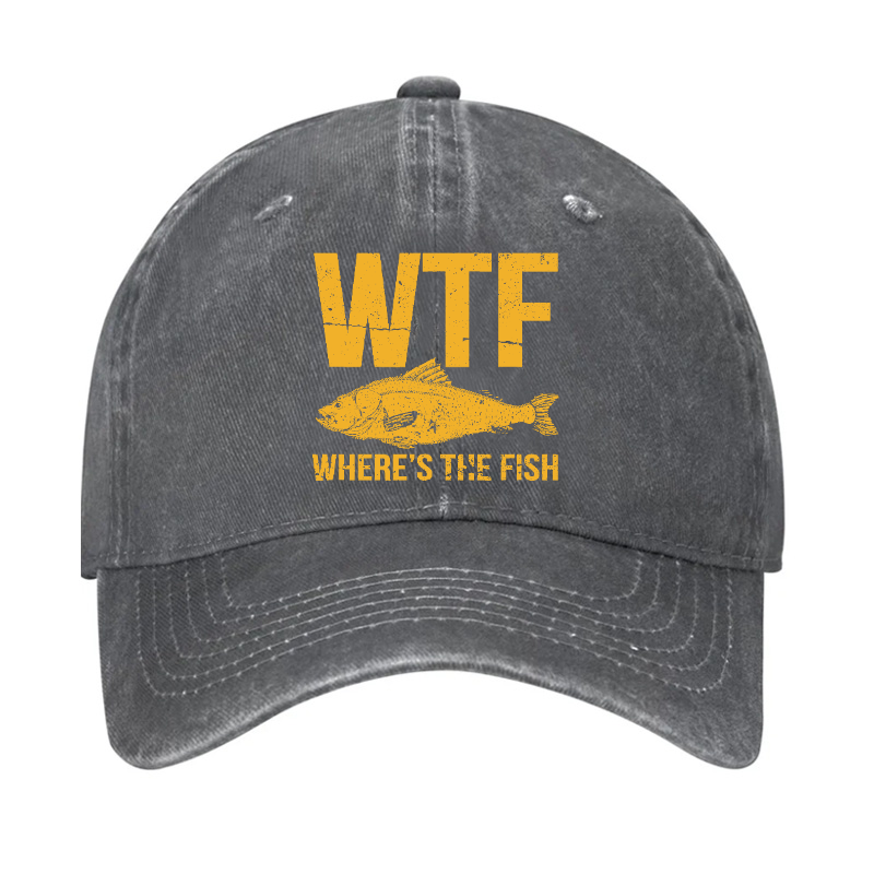 WTF Where's The Fish Funny Uniex Hat