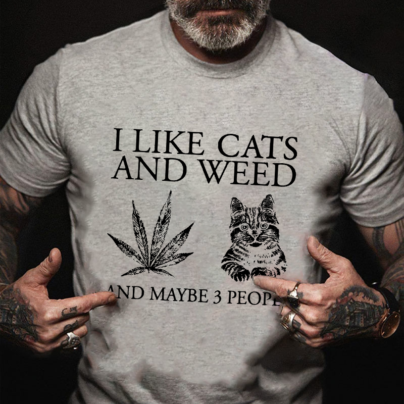 I Like Cats  And Maybe 3 People T-shirt