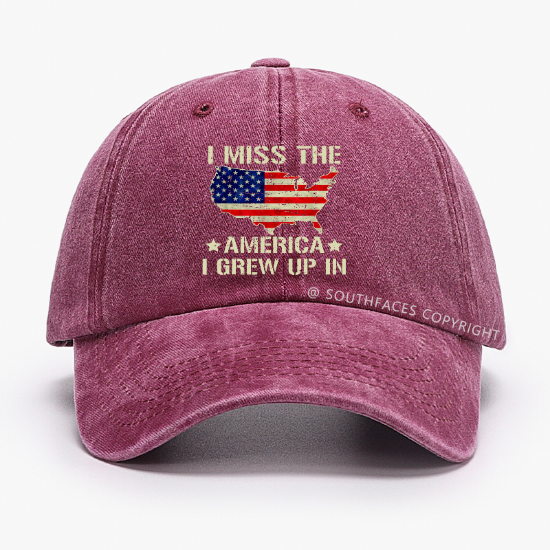 I Miss The America I Grew Up In USA Flag Print Hat
