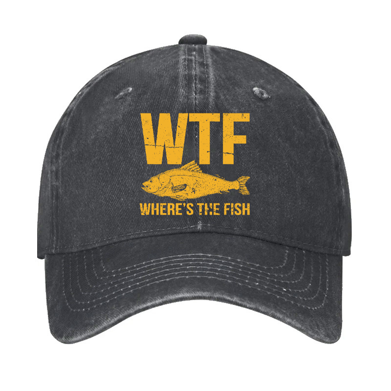 WTF Where's The Fish Funny Uniex Hat