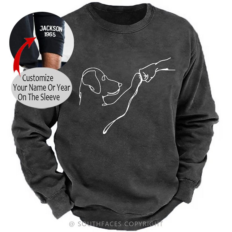 Dog Fist Bump Funny Print Sweatshirt