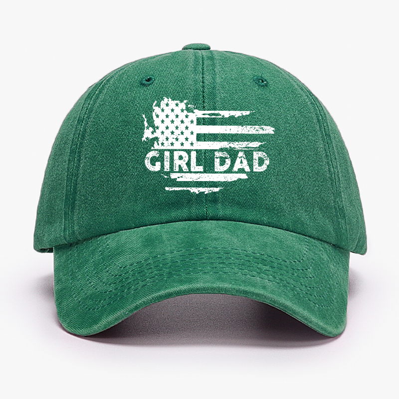 Girl Dad With Flag Print Funny Father Gift Hat