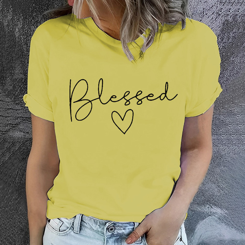 Blessed Heart Print T-shirt