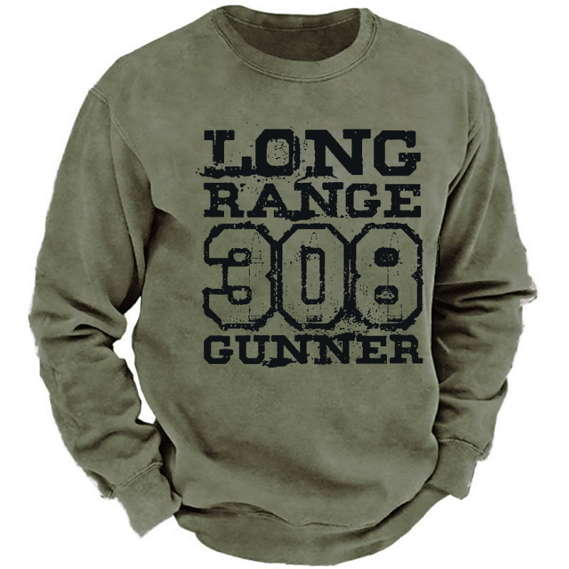 Long Range 308 Gunner Guns Print Sweatshirt