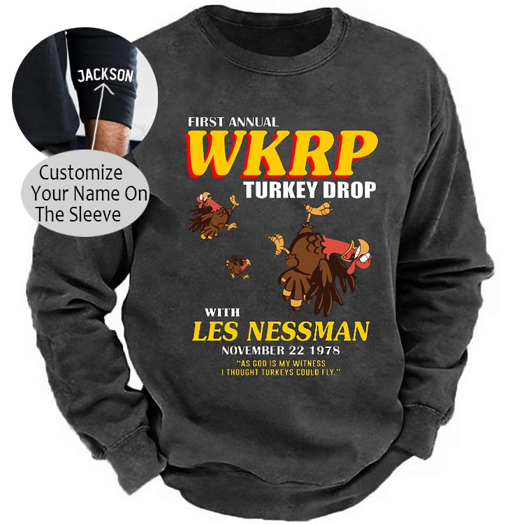 First Annual Wkrp Turkey Drop As God Is My Witness I Thought Turkeys Could Fly Sweatshirt
