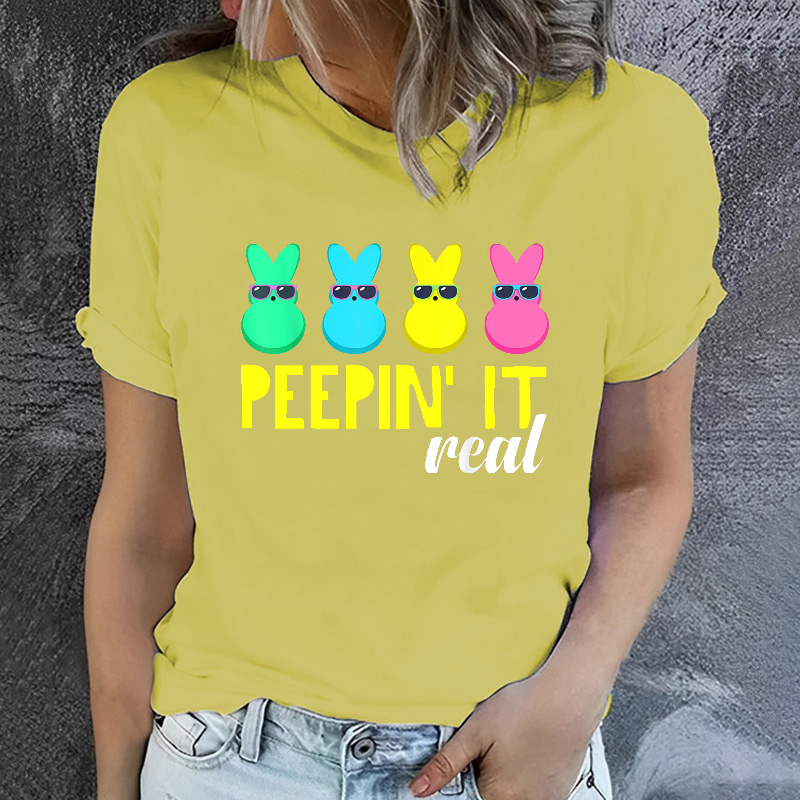 Peepin It Real Happy Easter Bunny T-shirt