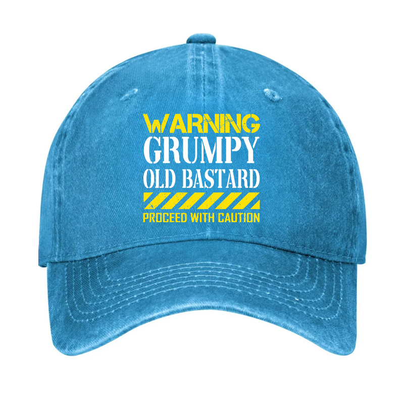 Warning Grumpy Old Bastard Approach With Caution Hat