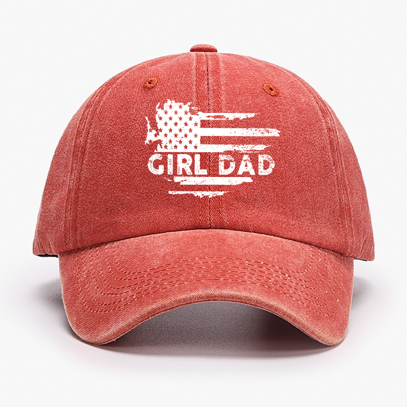 Girl Dad With Flag Print Funny Father Gift Hat