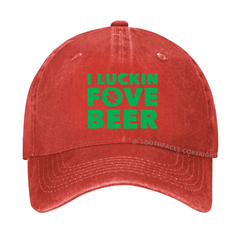 I Lucking Fove Beer Funny St. Patrick's Day Baseball Hat