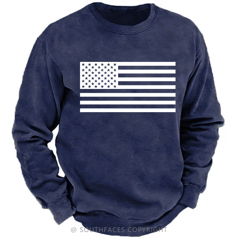 Classic American Flag Print For Men Sweatshirt