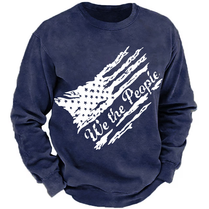 USA Distressed Flag We The People Sweatshirt