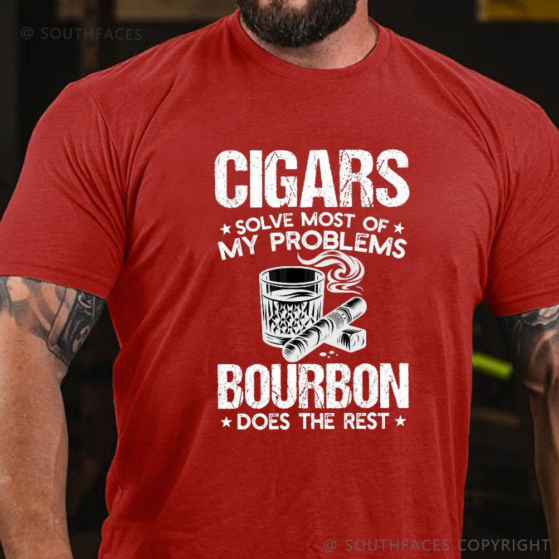 Cigars Solve Most Of My Problems Bourbon Does The Rest T-shirt