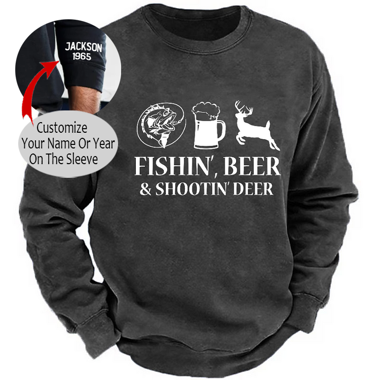 Fishin', Beer & Shootin' Deer Sweatshirt
