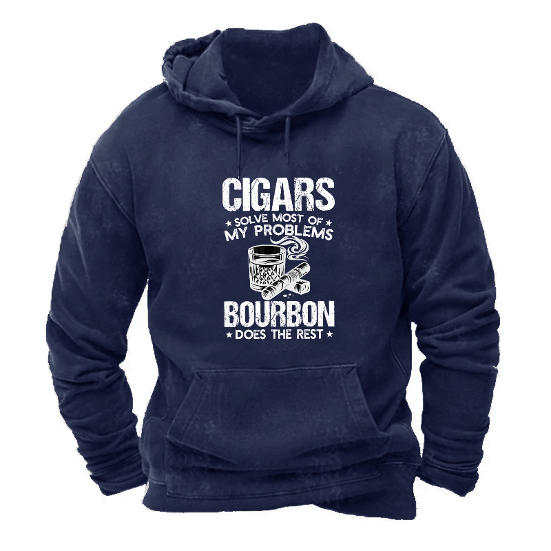 Cigars Solve Most Of My Problems Bourbon Does The Rest Hoodie
