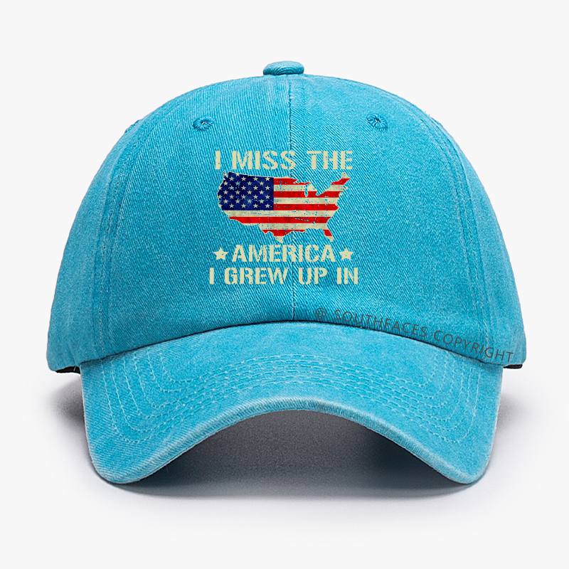 I Miss The America I Grew Up In USA Flag Print Hat