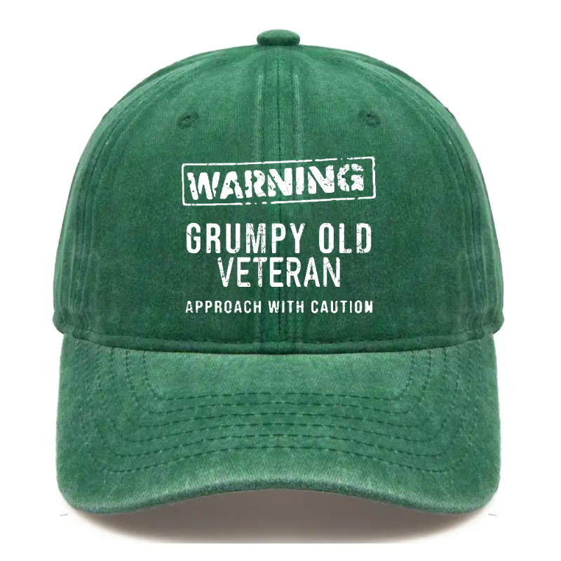 Warning Grumpy Old Veteran Approach With Caution Hat