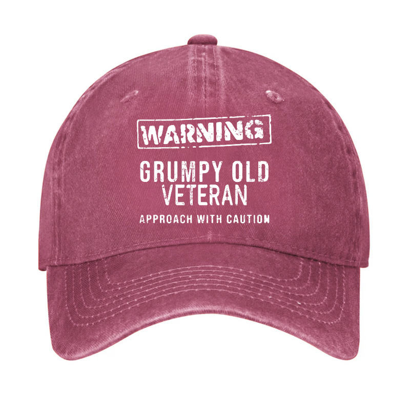 Warning Grumpy Old Veteran Approach With Caution Hat