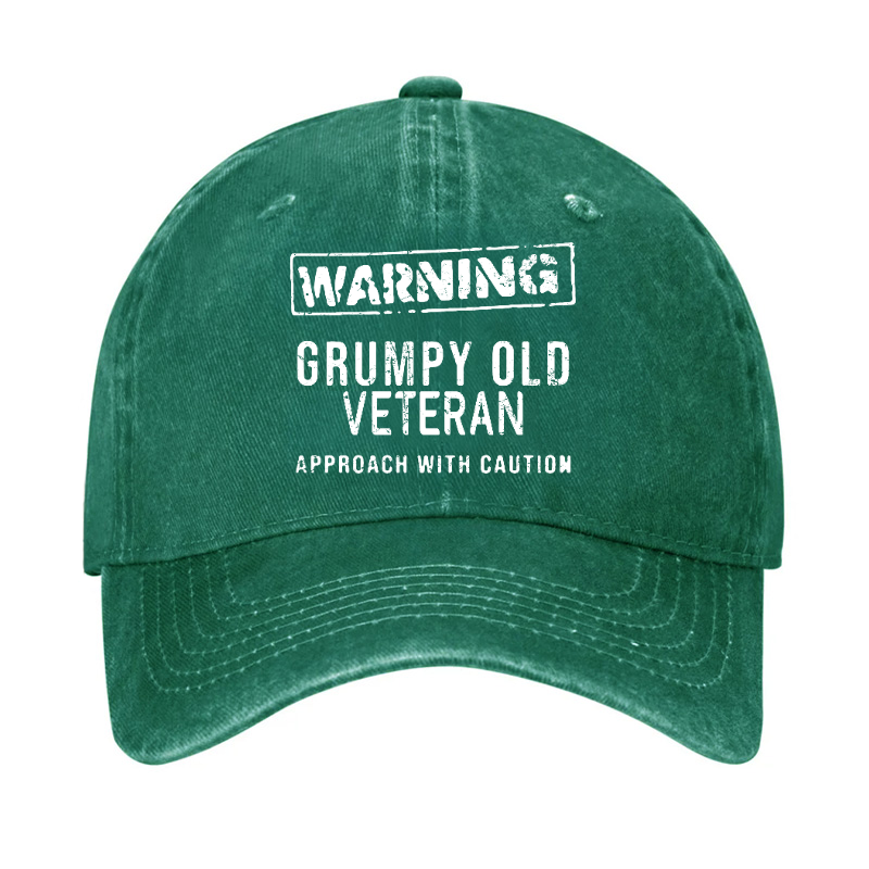 Warning Grumpy Old Veteran Approach With Caution Hat