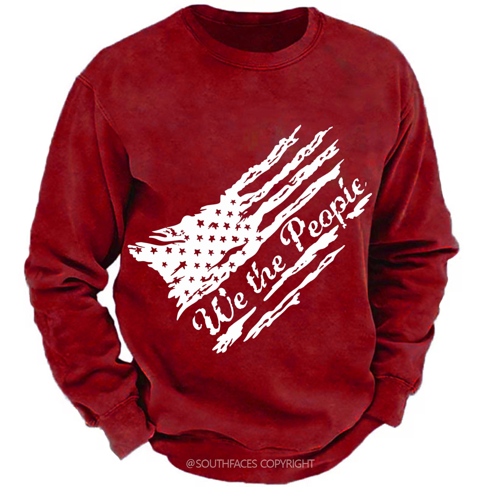 USA Distressed Flag We The People Sweatshirt