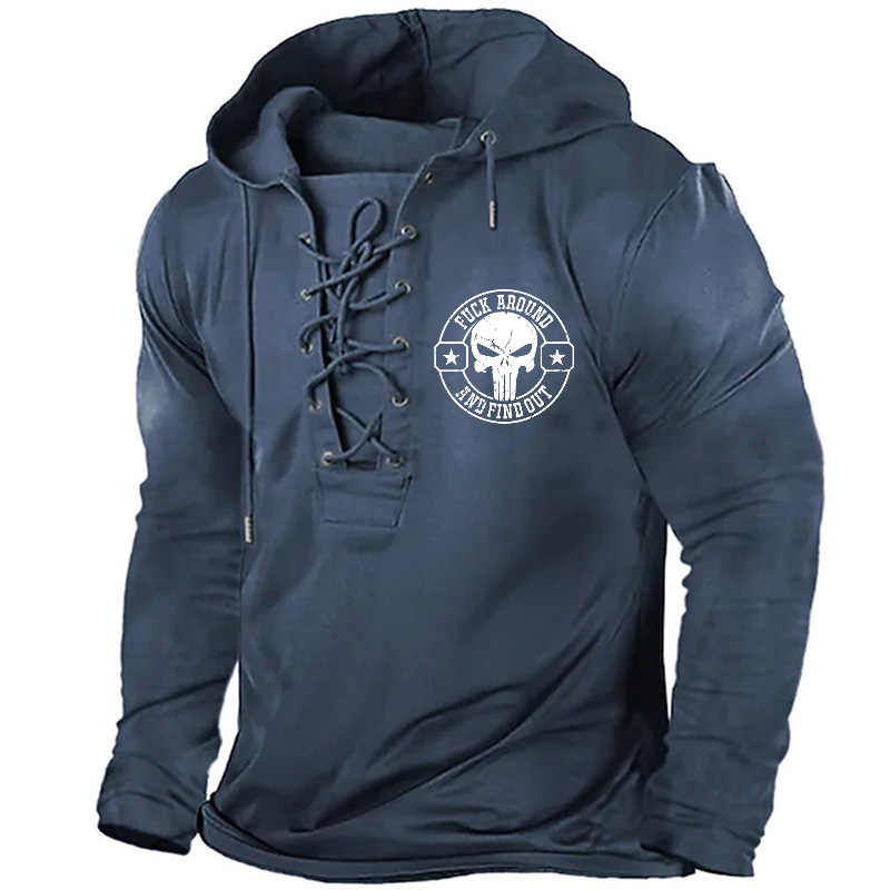 Skull Fuck Around And Find Out Retro Hoodie