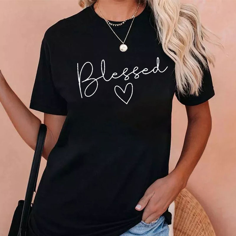 Blessed Heart Print T-shirt