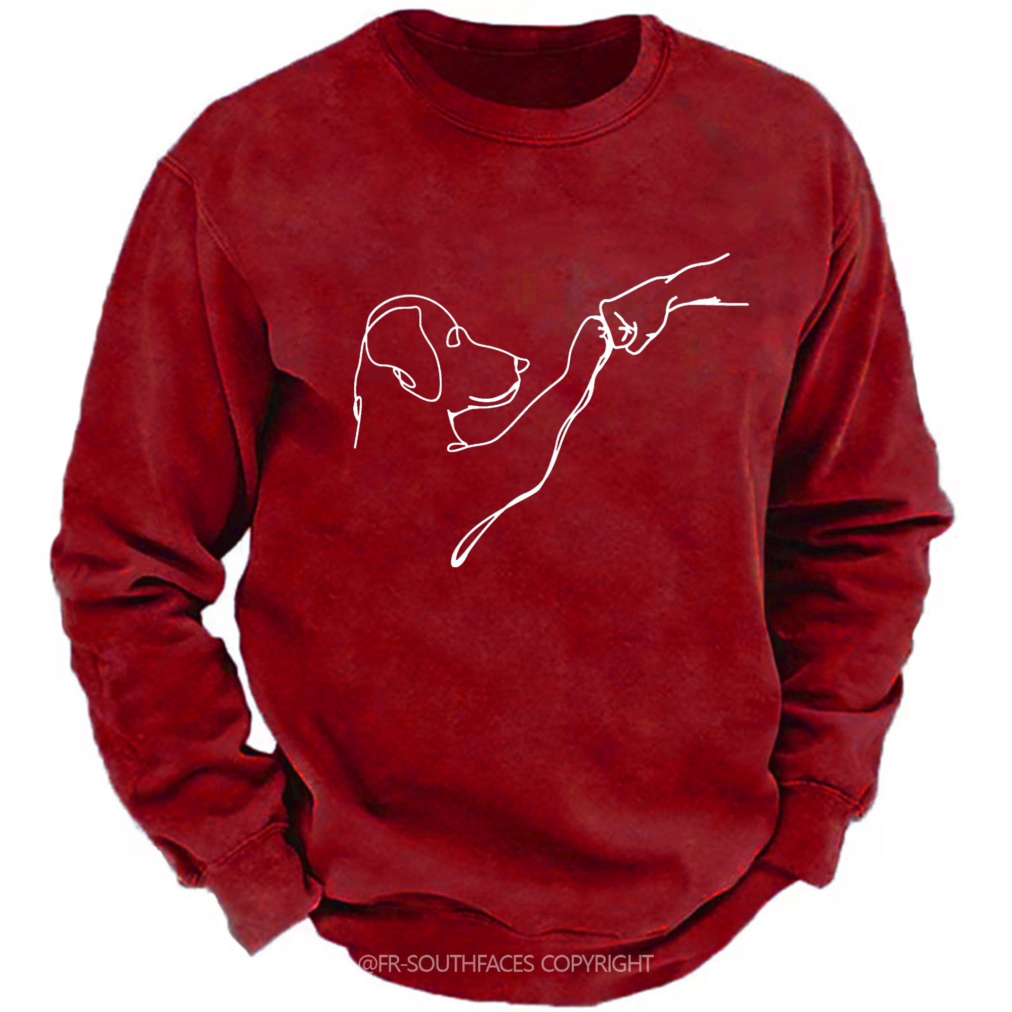 Dog Fist Bump Funny Print Sweatshirt