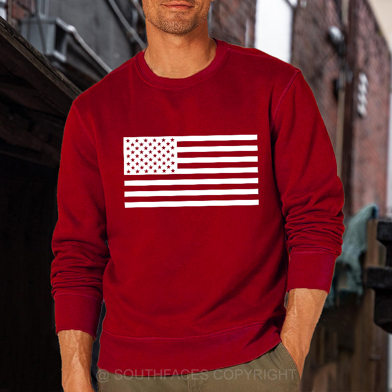 Classic American Flag Print For Men Sweatshirt
