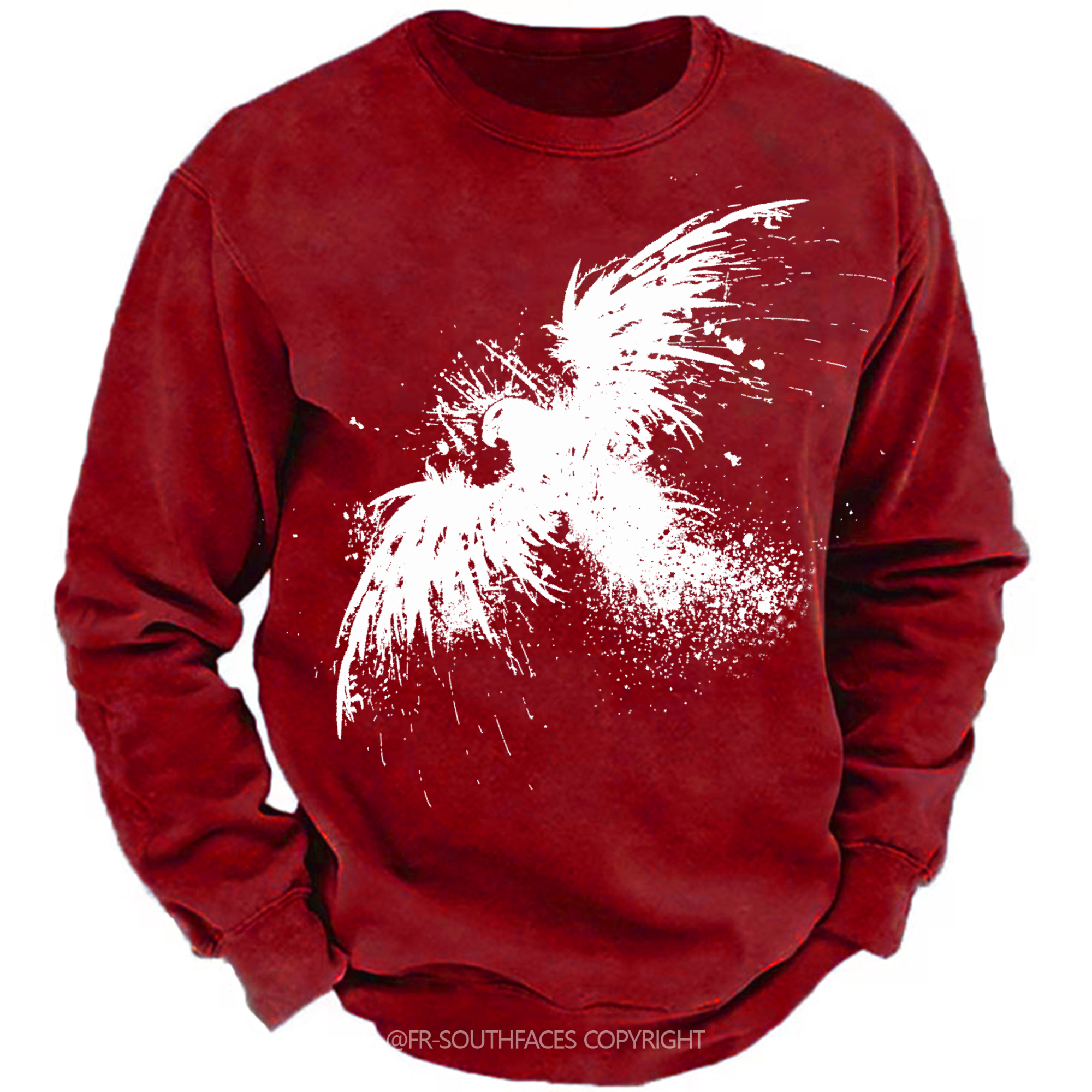 Men's Retro Ink Eagle Design Sweatshirt
