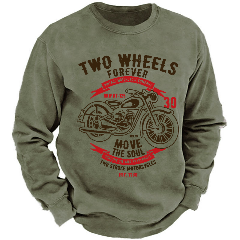 Motorcycle Shirt Two Wheels Forever Vintage Sweatshirt
