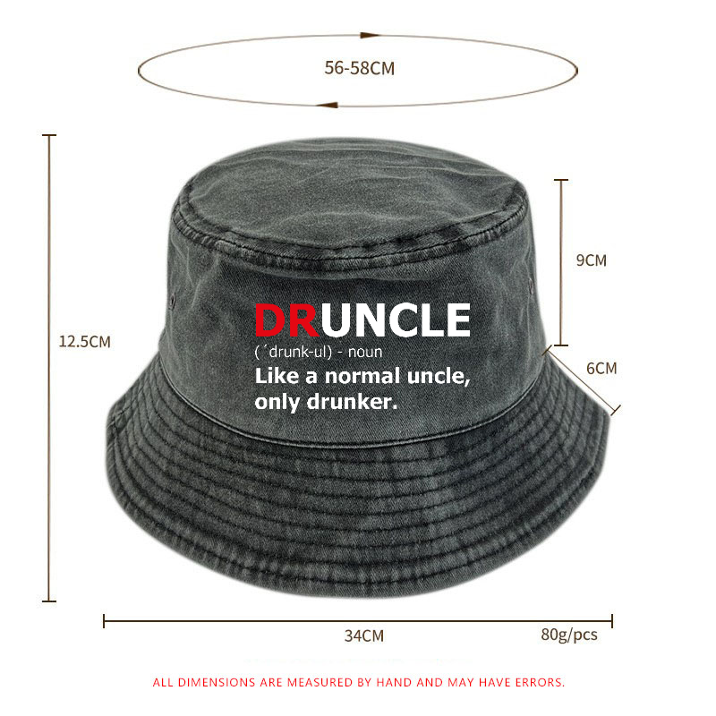 Druncle Like A Normal Uncle Only Drunker Funny Uncle Gift Bucket Hat