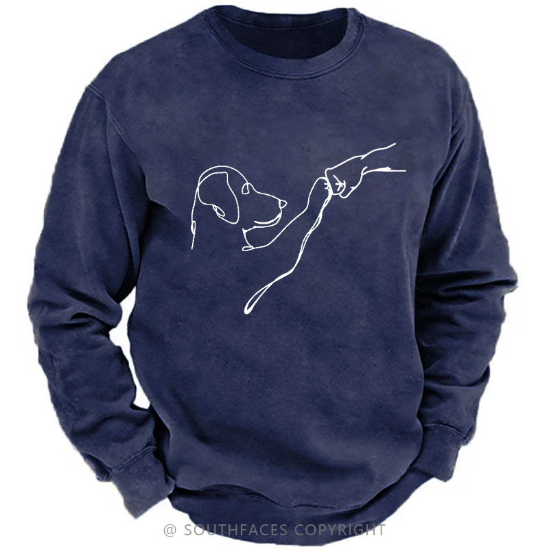 Dog Fist Bump Funny Print Sweatshirt